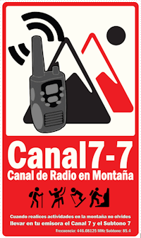Seguridad por radio en la montaña. border=